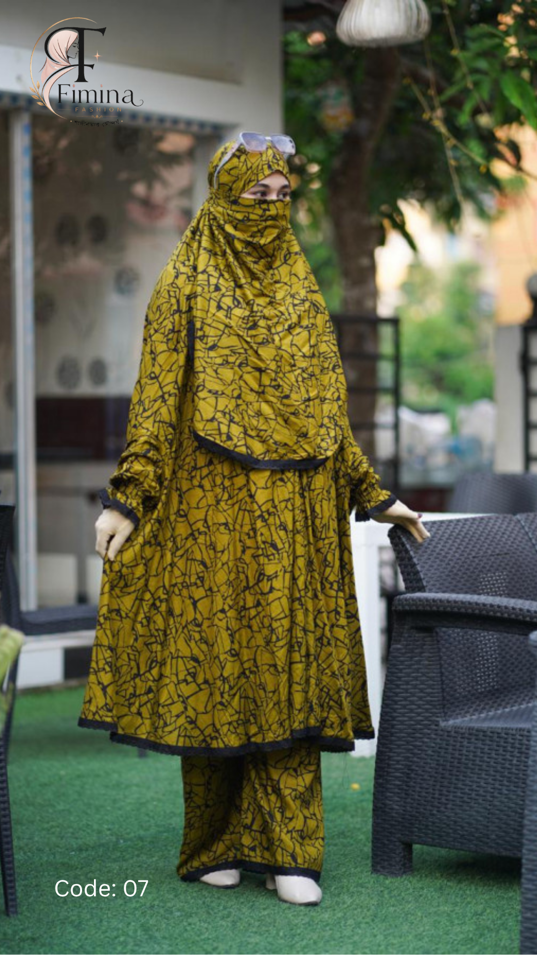 7 খিমার সেট - Mustard Veil Elegance - Image 1